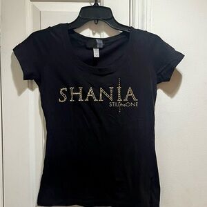 Shania by Shania Twain Still The One Black and Gold Graphic Tee